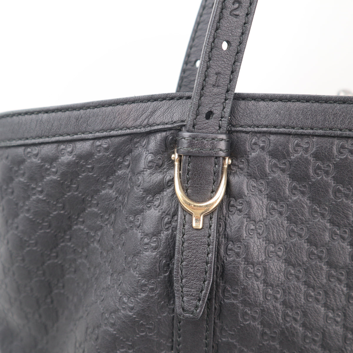 C2624 Gucci Tote Bag Microguccissima Black Tote Bag | Pre-Owned Excellent Black Microguccissima Leather