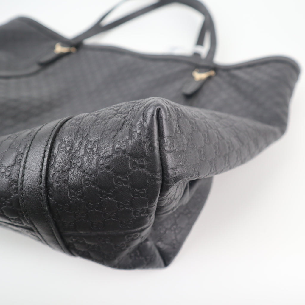 C2624 Gucci Tote Bag Microguccissima Black Tote Bag | Pre-Owned Excellent Black Microguccissima Leather