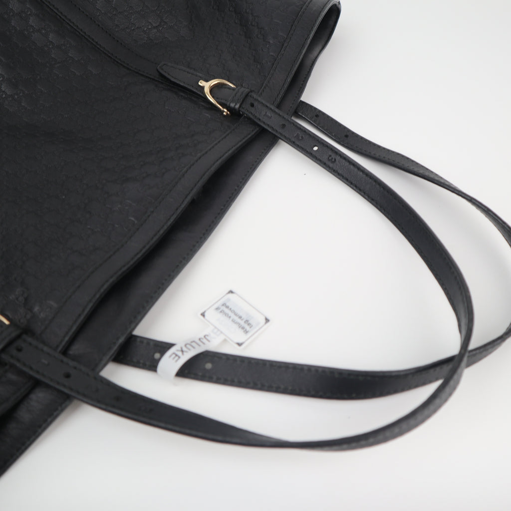 C2624 Gucci Tote Bag Microguccissima Black Tote Bag | Pre-Owned Excellent Black Microguccissima Leather