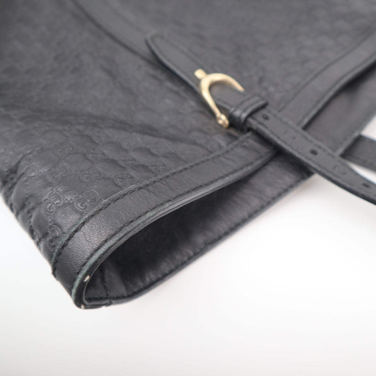 C2624 Gucci Tote Bag Microguccissima Black Tote Bag | Pre-Owned Excellent Black Microguccissima Leather