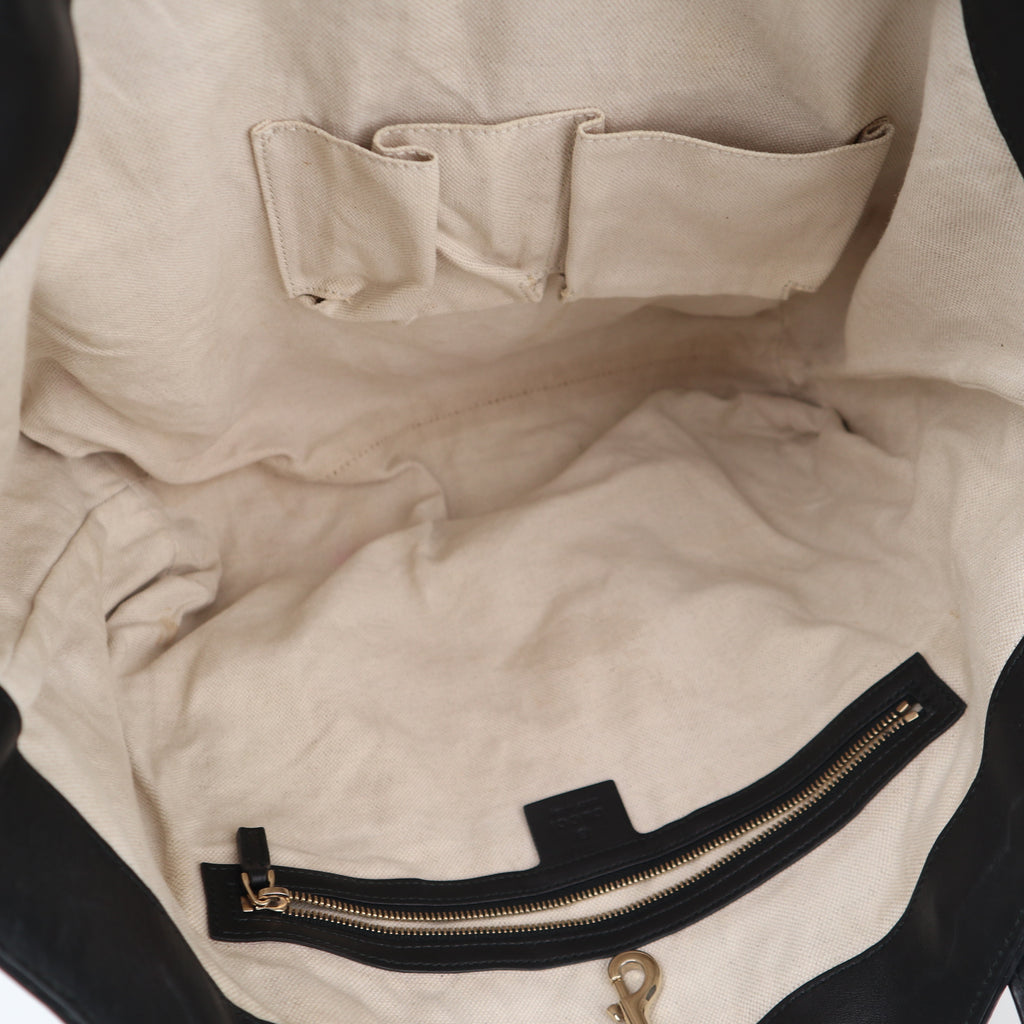 C2624 Gucci Tote Bag Microguccissima Black Tote Bag | Pre-Owned Excellent Black Microguccissima Leather