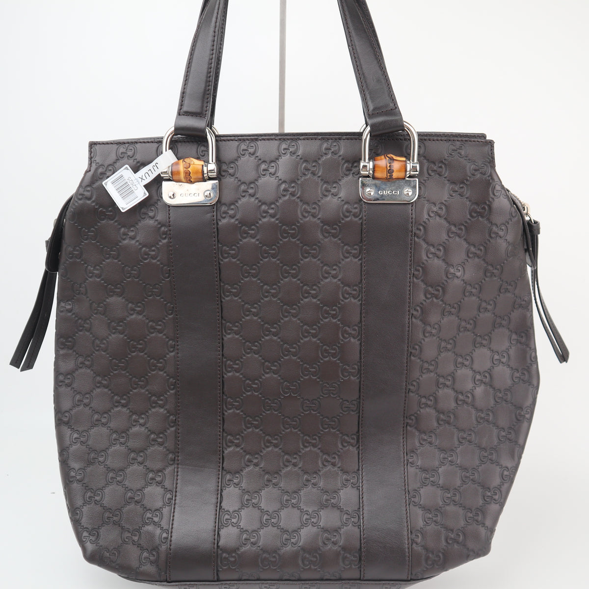 C2625 Gucci Tote Bag Guccissima Tender Bamboo Bar | Pre-Owned Excellent Brown Guccissima Leather