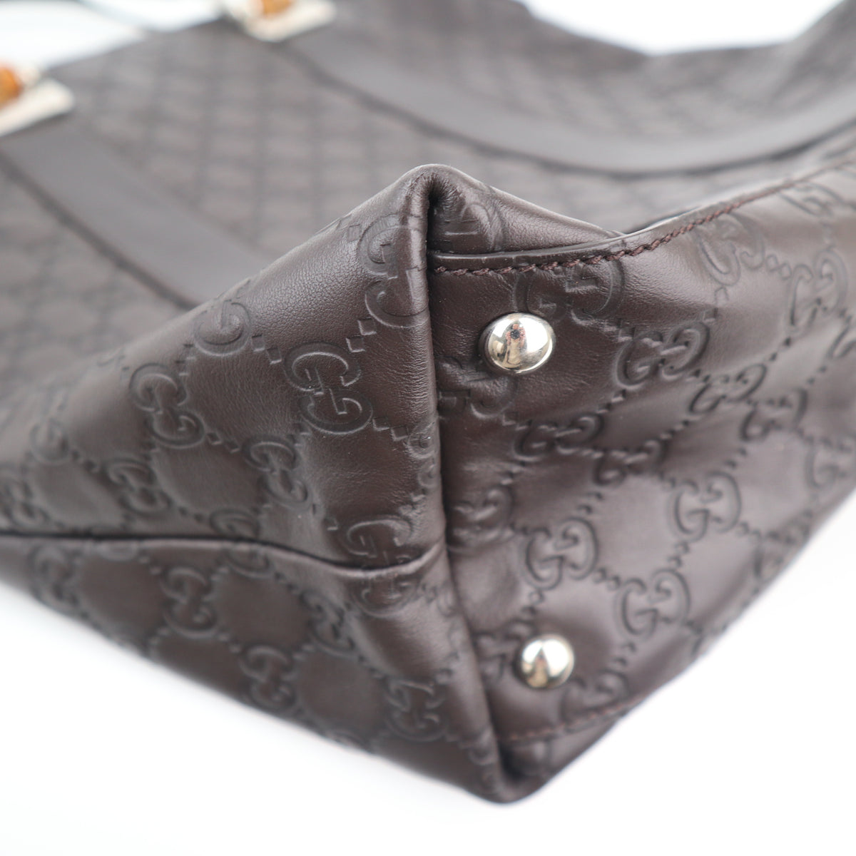 C2625 Gucci Tote Bag Guccissima Tender Bamboo Bar | Pre-Owned Excellent Brown Guccissima Leather