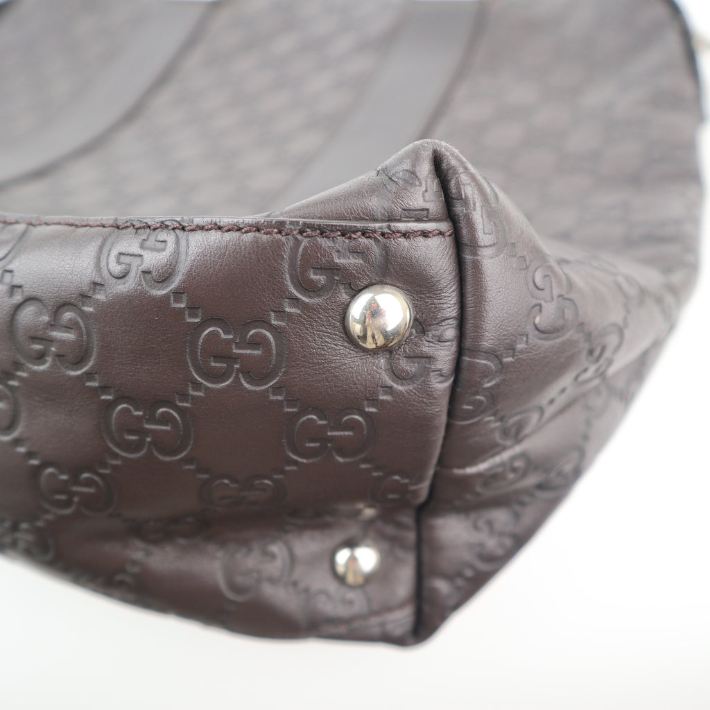 C2625 Gucci Tote Bag Guccissima Tender Bamboo Bar | Pre-Owned Excellent Brown Guccissima Leather