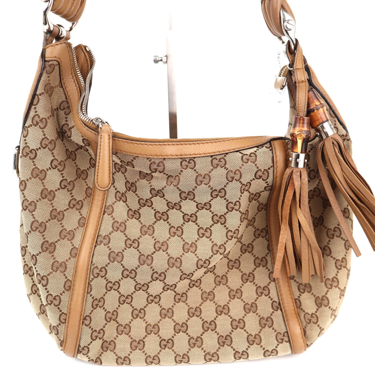 Gucci GG Canvas Techno Horsebit Hobo Shoulder Bag C1789 | Pre-Owned Very Good Brown GG Canvas