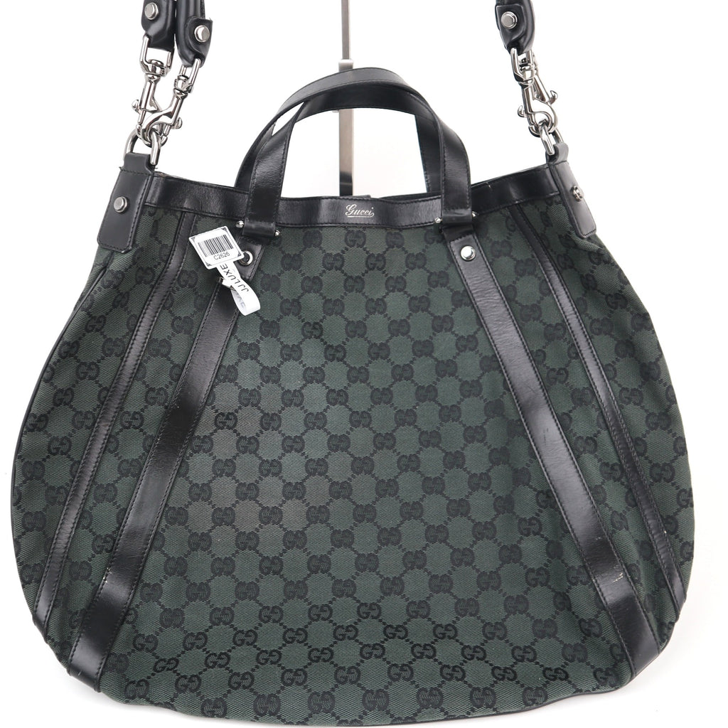 C2626# Gucci Shoulder Bag Monogram Medium Abbey Convertible Tote/Hobo | Pre-Owned Excellent Brown Monogram Canvas
