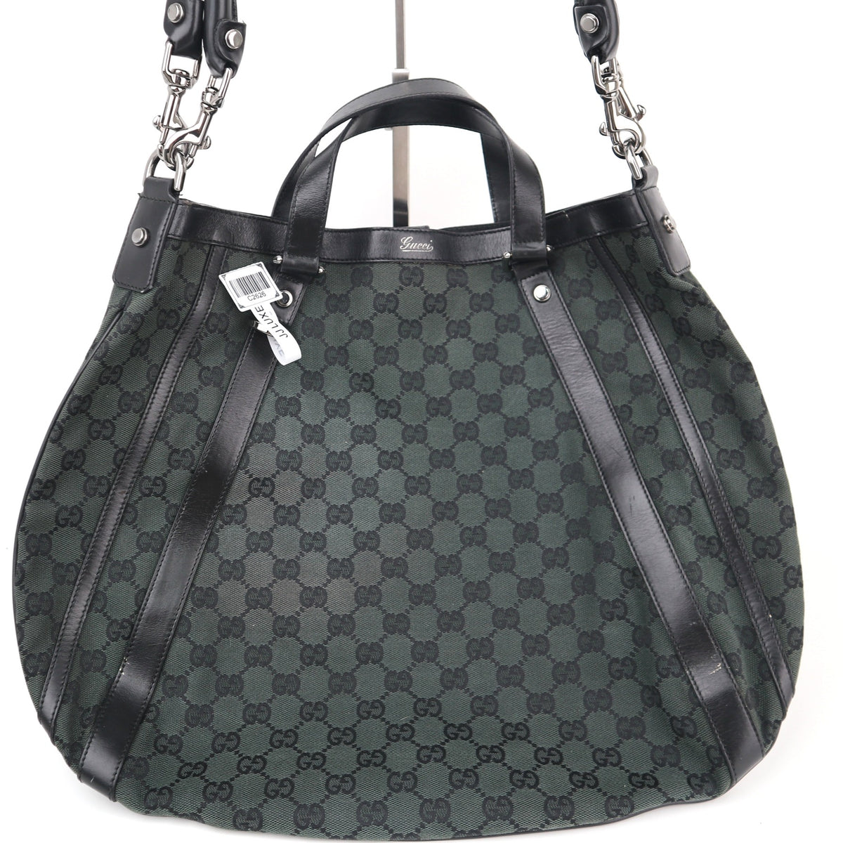 C2626# Gucci Shoulder Bag Monogram Medium Abbey Convertible Tote/Hobo | Pre-Owned Excellent Brown Monogram Canvas