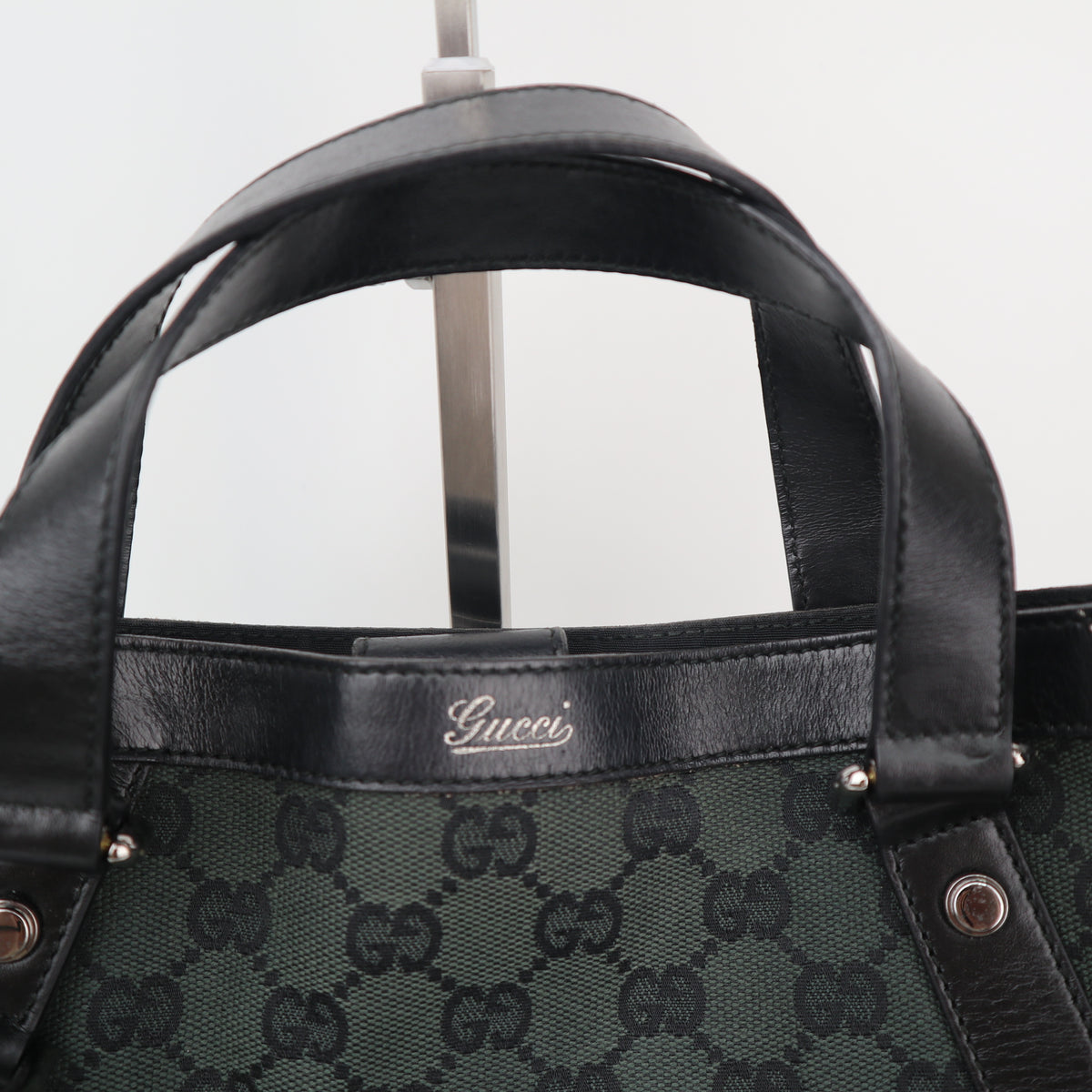 C2626# Gucci Shoulder Bag Monogram Medium Abbey Convertible Tote/Hobo | Pre-Owned Excellent Brown Monogram Canvas