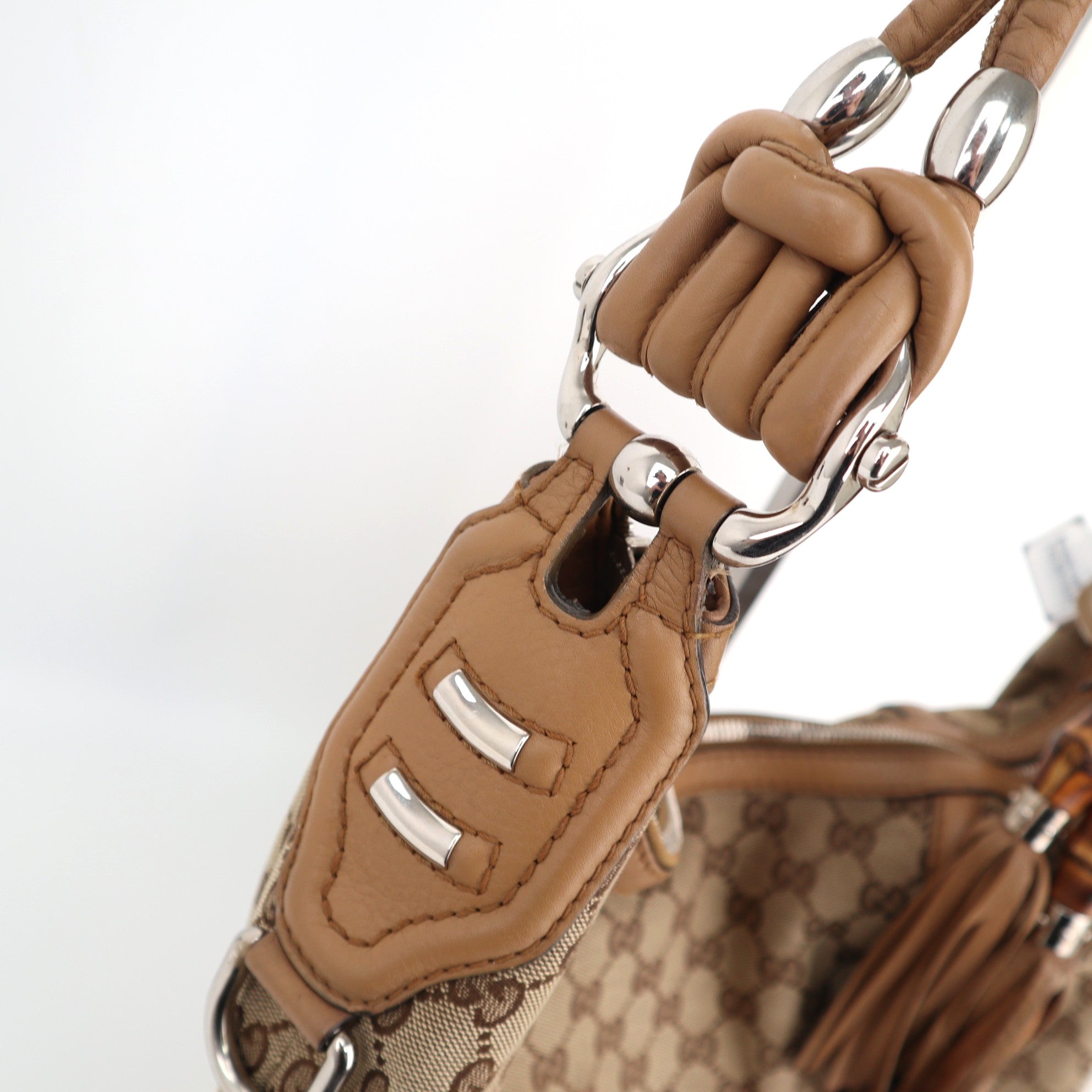 Gucci GG Canvas Techno Horsebit Hobo Shoulder Bag C1789 | Pre-Owned Very Good Brown GG Canvas