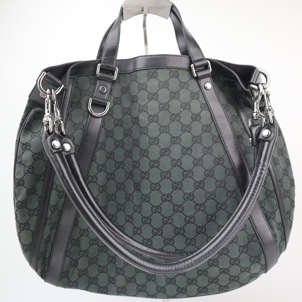 C2626# Gucci Shoulder Bag Monogram Medium Abbey Convertible Tote/Hobo | Pre-Owned Excellent Brown Monogram Canvas