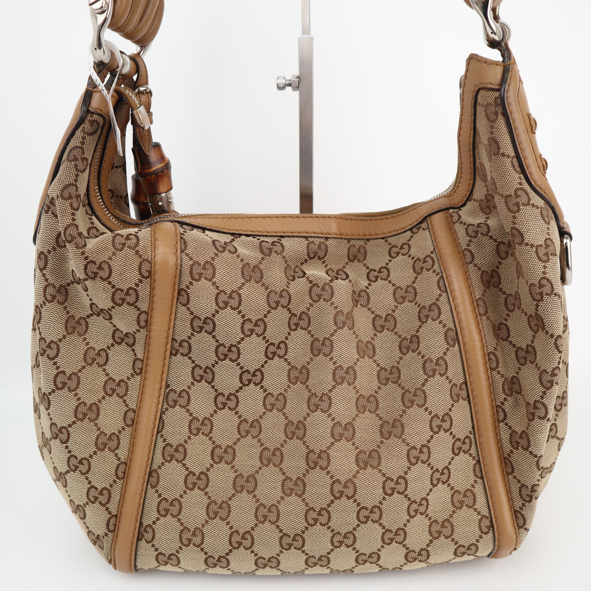Gucci GG Canvas Techno Horsebit Hobo Shoulder Bag C1789 | Pre-Owned Very Good Brown GG Canvas