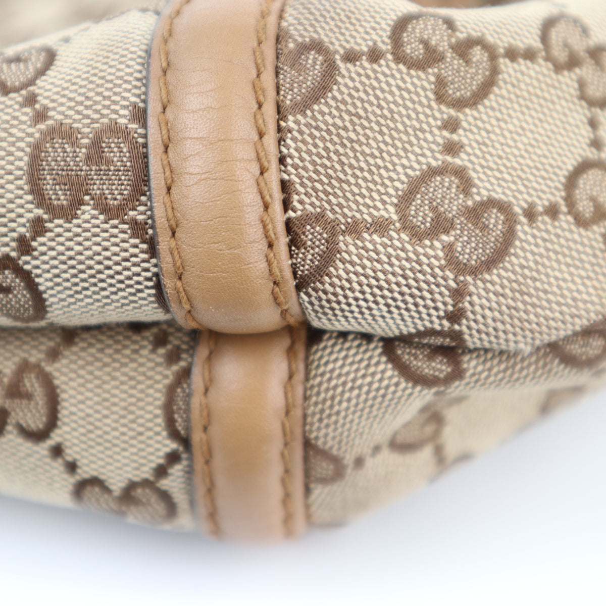 Gucci GG Canvas Techno Horsebit Hobo Shoulder Bag C1789 | Pre-Owned Very Good Brown GG Canvas