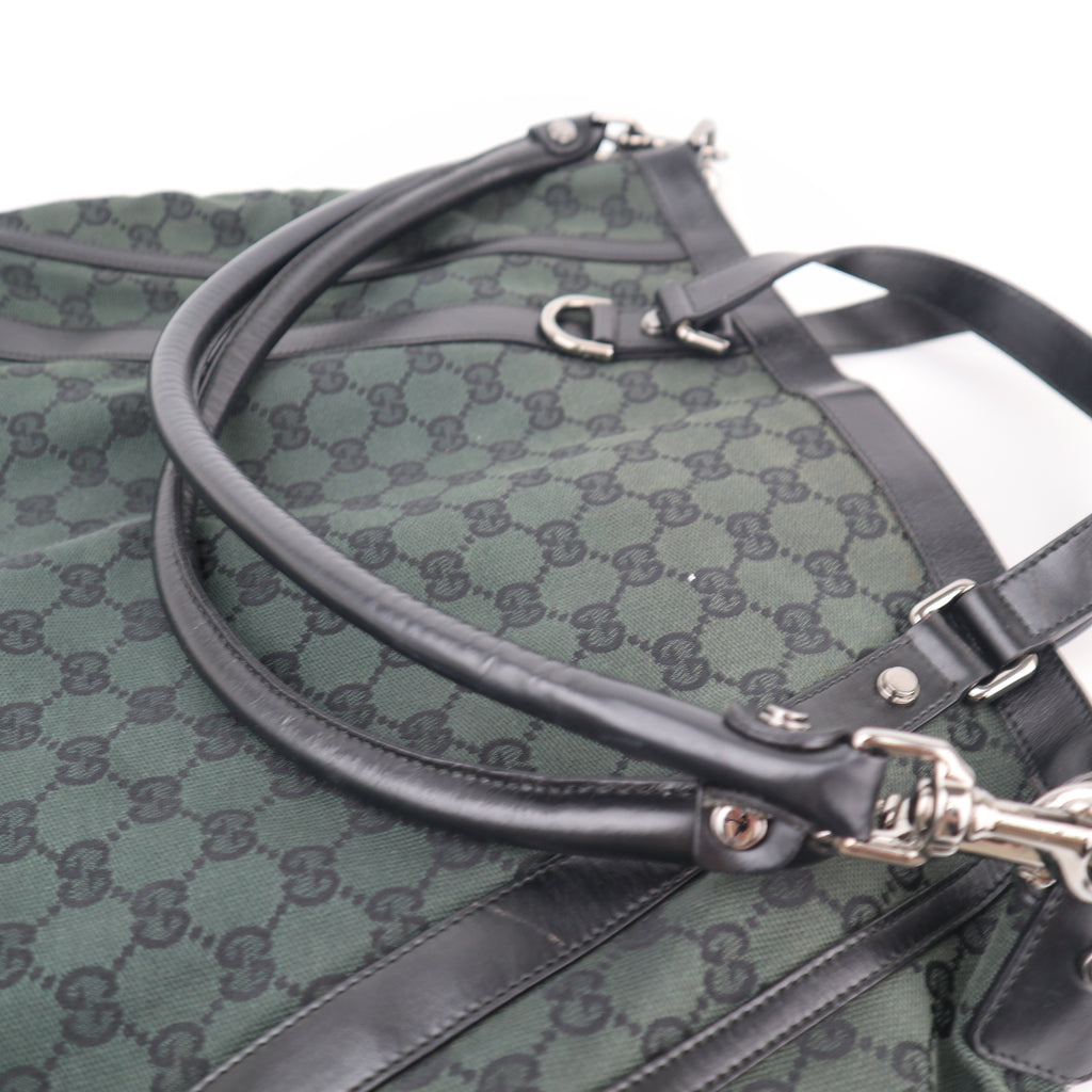 C2626# Gucci Shoulder Bag Monogram Medium Abbey Convertible Tote/Hobo | Pre-Owned Excellent Brown Monogram Canvas