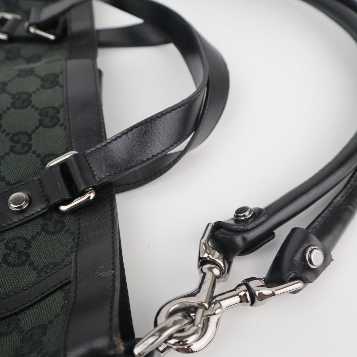 C2626# Gucci Shoulder Bag Monogram Medium Abbey Convertible Tote/Hobo | Pre-Owned Excellent Brown Monogram Canvas