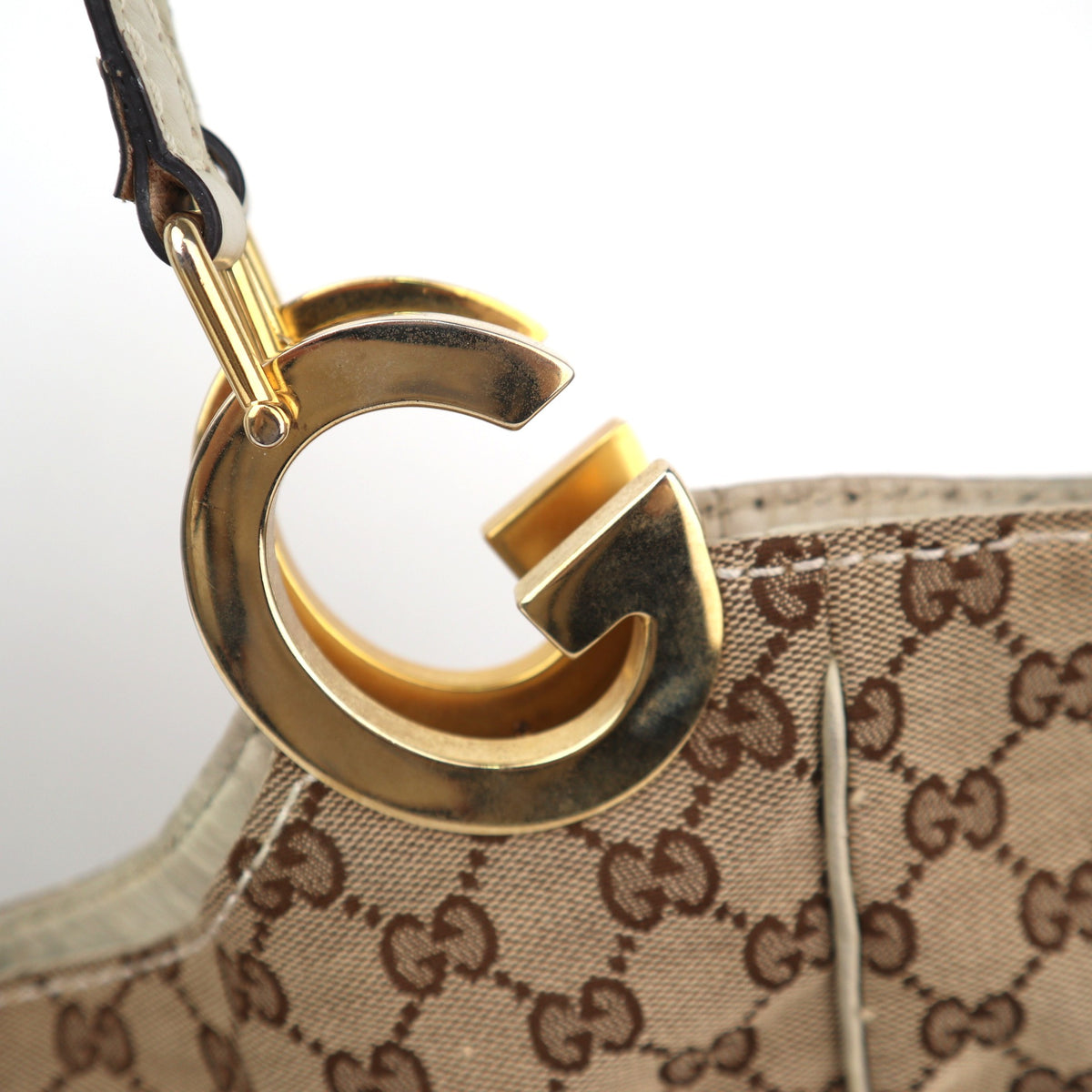 C2627 Gucci Tote Bag GG Canvas Charlotte | Pre-Owned Very Good Brown GG monogram Canvas