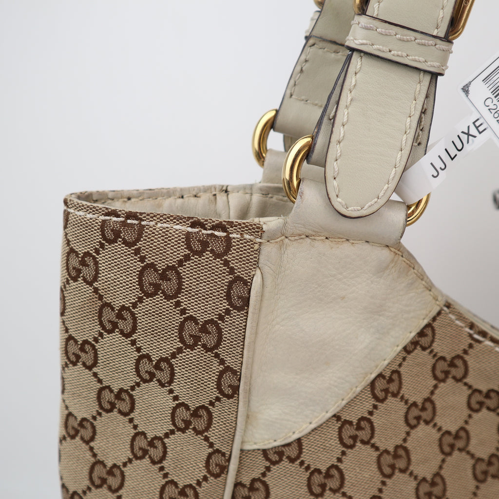 C2627 Gucci Tote Bag GG Canvas Charlotte | Pre-Owned Very Good Brown GG monogram Canvas