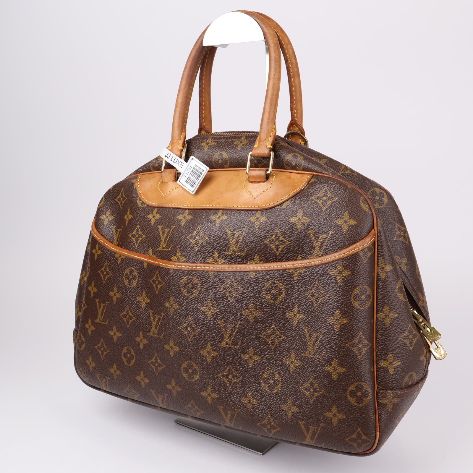 J1211-Louis Vuitton Deauville cloth handbag- Pre Owned