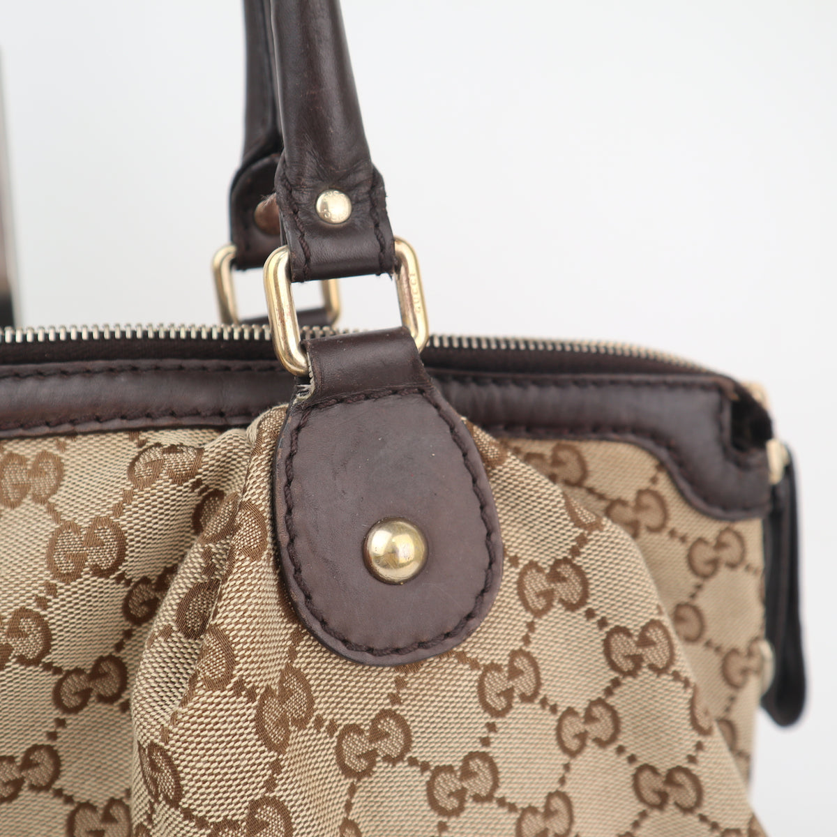 C2628 Gucci Shoulder Bag GG Canvas Sukey Tote/Shoulder Bag | Pre-Owned Very Good Brown GG monogram Canvas