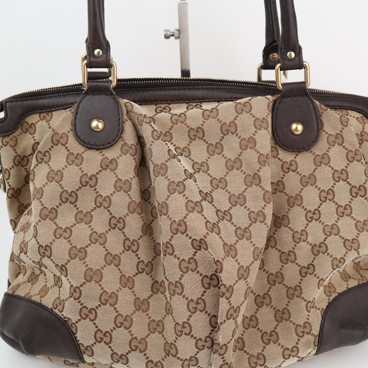 C2628 Gucci Shoulder Bag GG Canvas Sukey Tote/Shoulder Bag | Pre-Owned Very Good Brown GG monogram Canvas