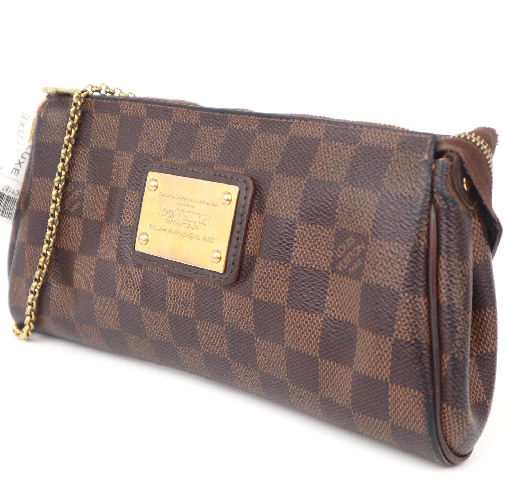 C1187 Louis Vuitton Damier Canvas Eva Clutch Bag-Pre Owned