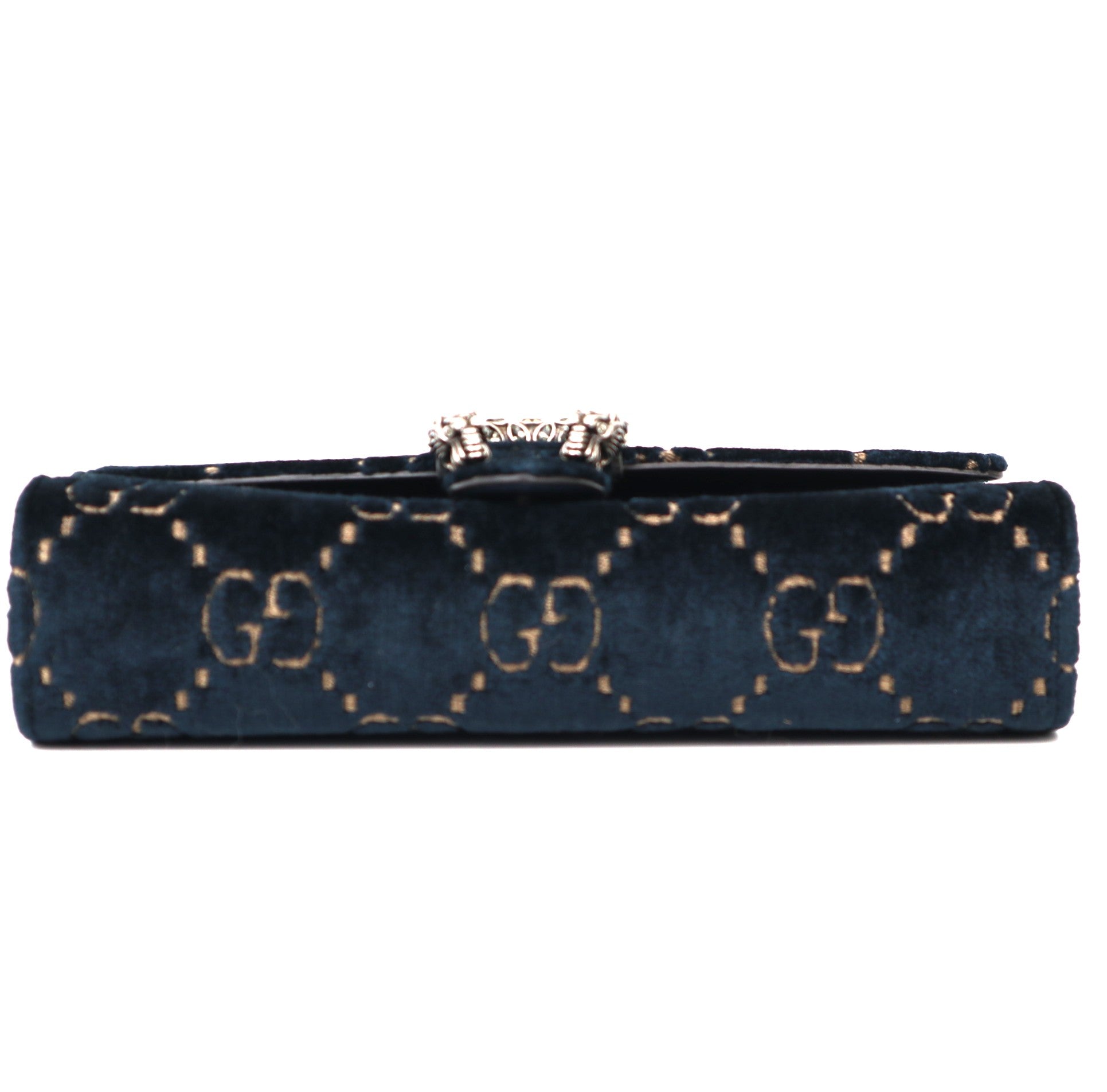 C1172 Gucci Dionysus chain wallet velvet crossbody bag  Navy -Pre Owned