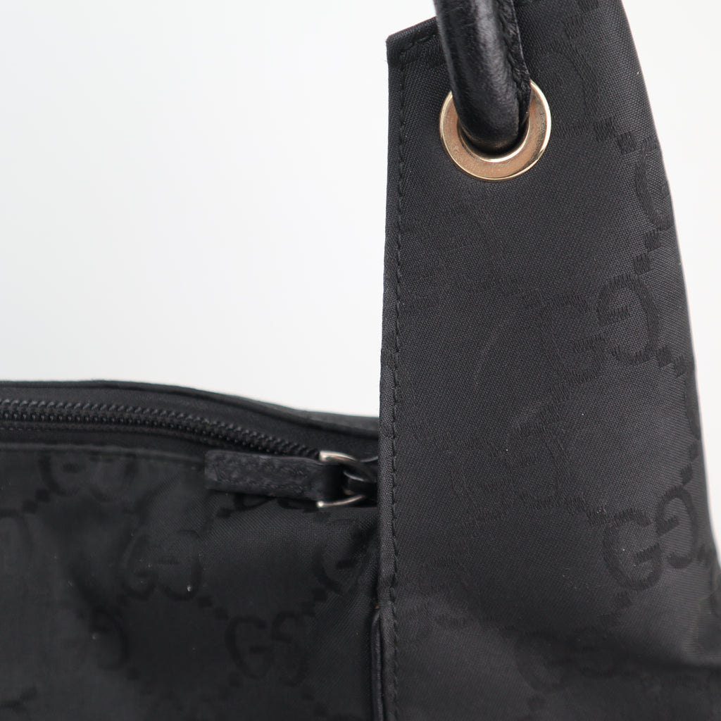 Gucci Black GG Monogram Hobo Shoulder Bag C1791 | Pre-Owned Very Good Black Monogram, GG Canvas