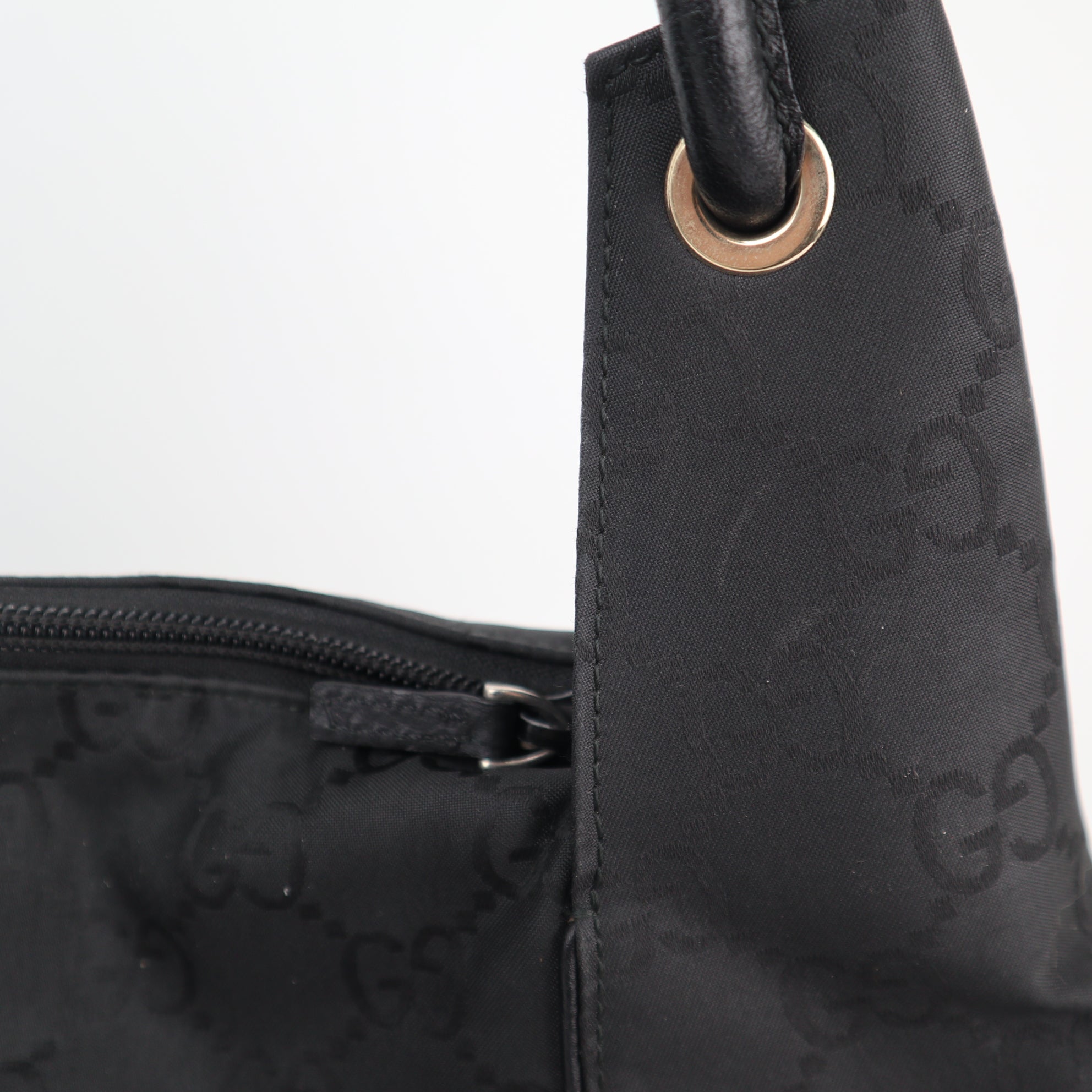 Gucci Black GG Monogram Hobo Shoulder Bag C1791 | Pre-Owned Very Good Black Monogram, GG Canvas