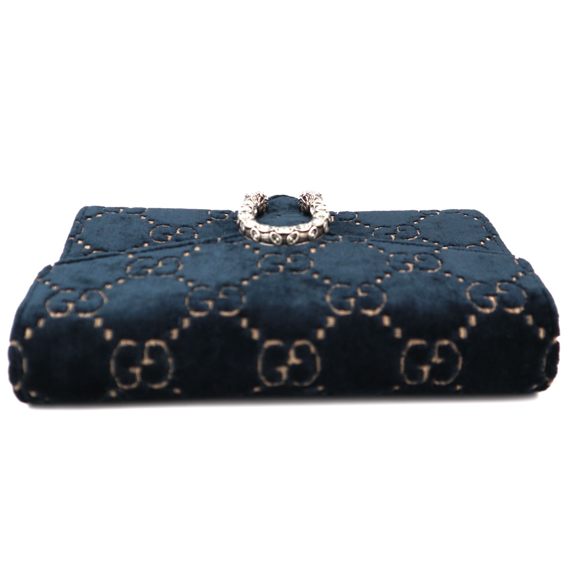 C1172 Gucci Dionysus chain wallet velvet crossbody bag  Navy -Pre Owned
