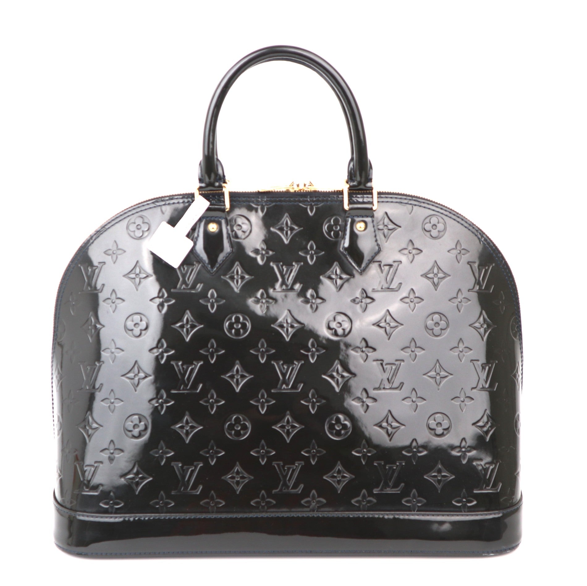 C1179 Louis Vuitton Black Magnetique Monogram Vernis Alma GM Bag-Pre Owned