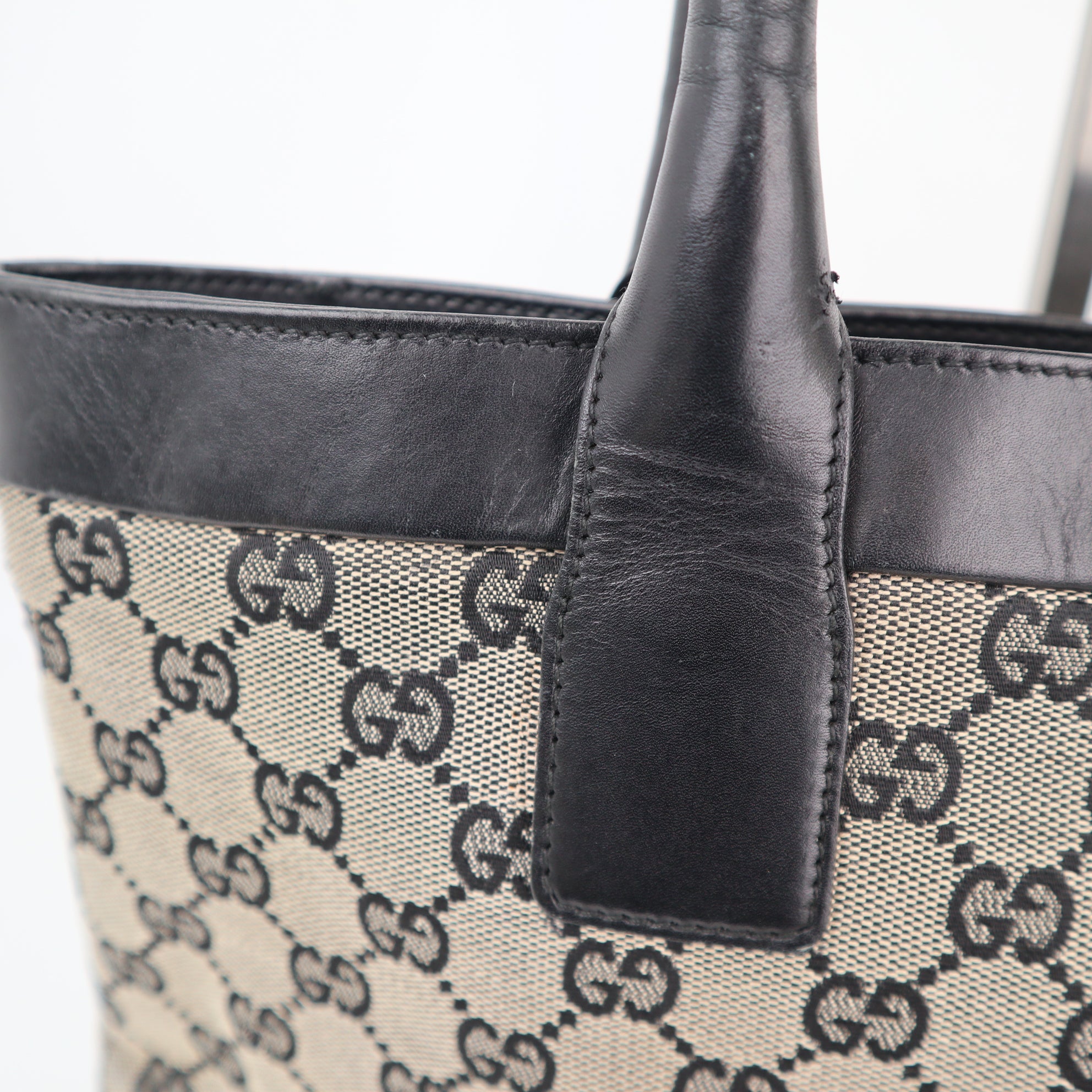 Gucci GG Monogram Vintage Canvas Tote Bag Tote Bag C1792 | Pre-Owned Very Good Brown Monogram, GG Canvas