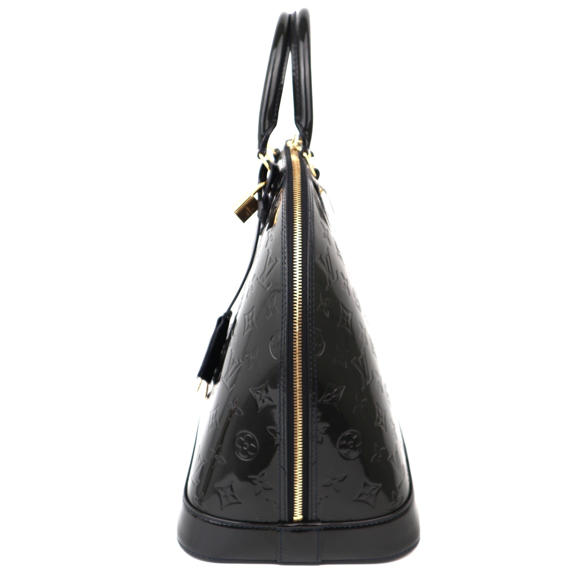 C1179 Louis Vuitton Black Magnetique Monogram Vernis Alma GM Bag-Pre Owned