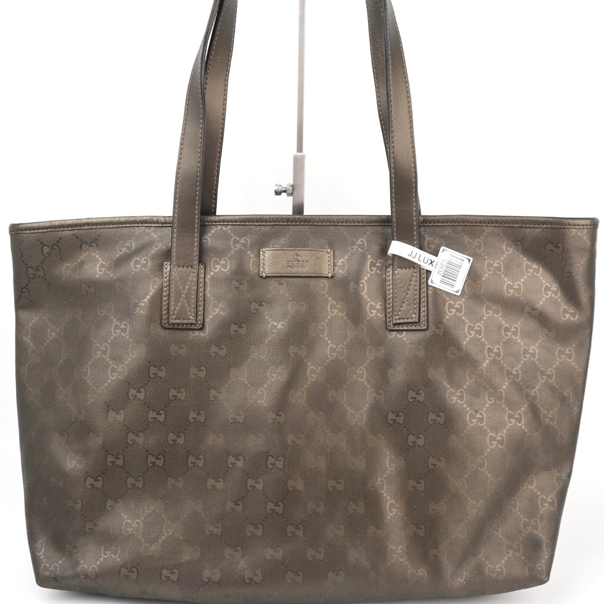 C2632 Gucci Tote Bag GG Imprimé BRONZE PVC Medium | Pre-Owned Very Good Bronze GG monogram PVC, Canvas