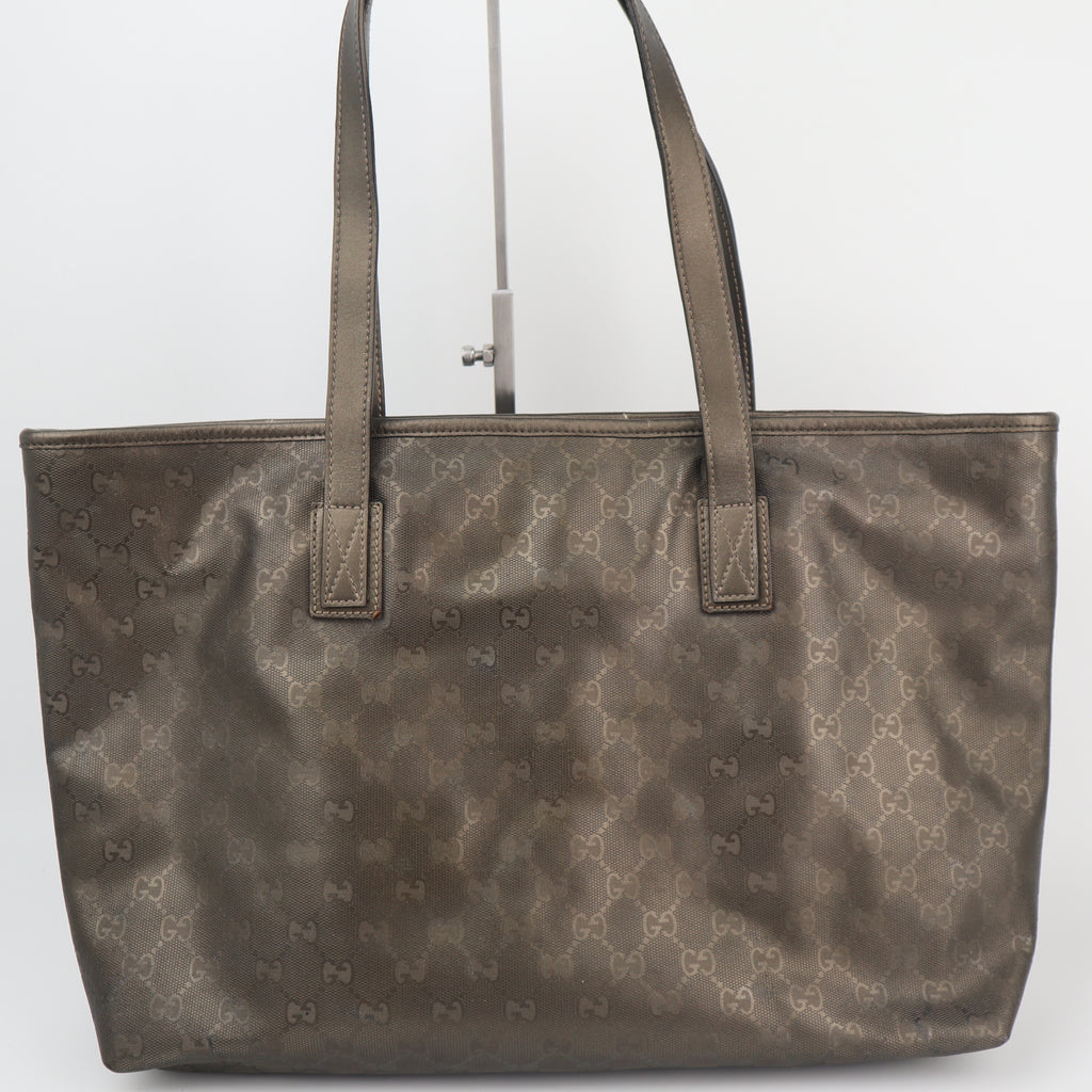 C2632 Gucci Tote Bag GG Imprimé BRONZE PVC Medium | Pre-Owned Very Good Bronze GG monogram PVC, Canvas