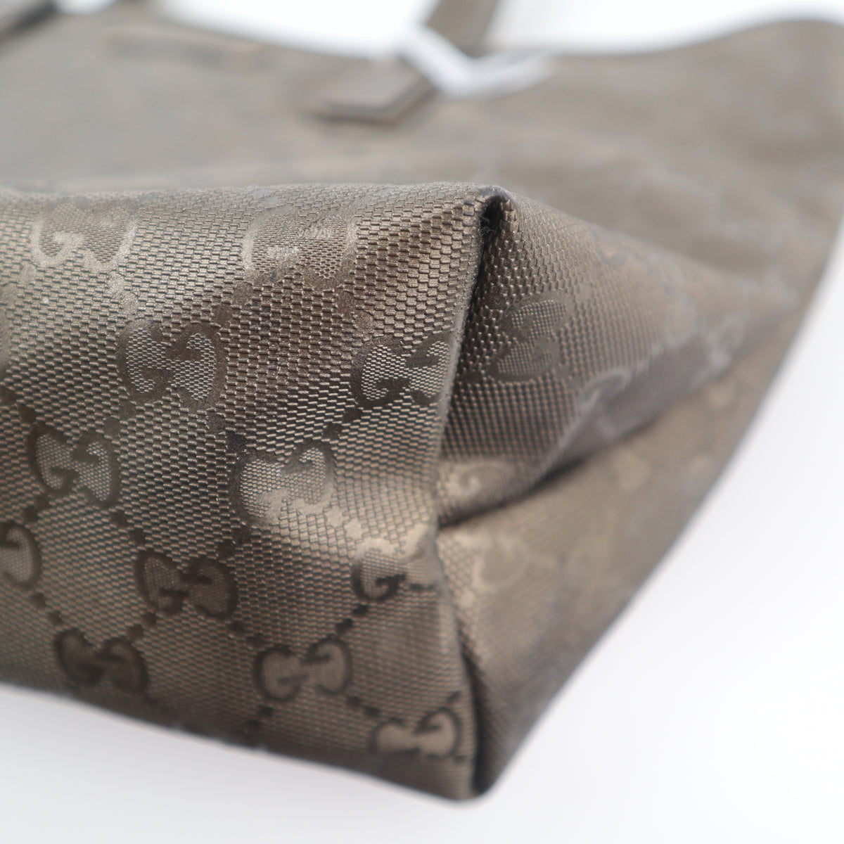 C2632 Gucci Tote Bag GG Imprimé BRONZE PVC Medium | Pre-Owned Very Good Bronze GG monogram PVC, Canvas