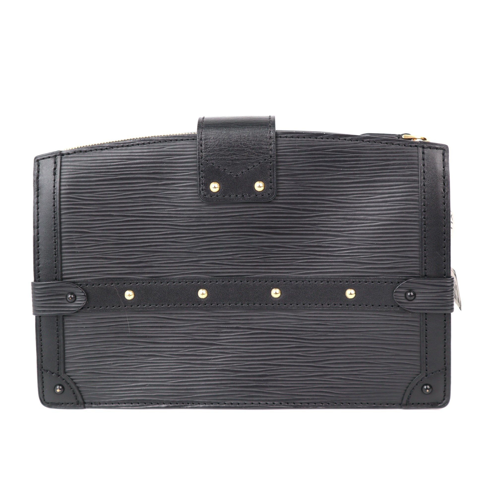 C1175 Louis Vuitton Black Epi Leather Trunk Clutch Bag-Pre Owned