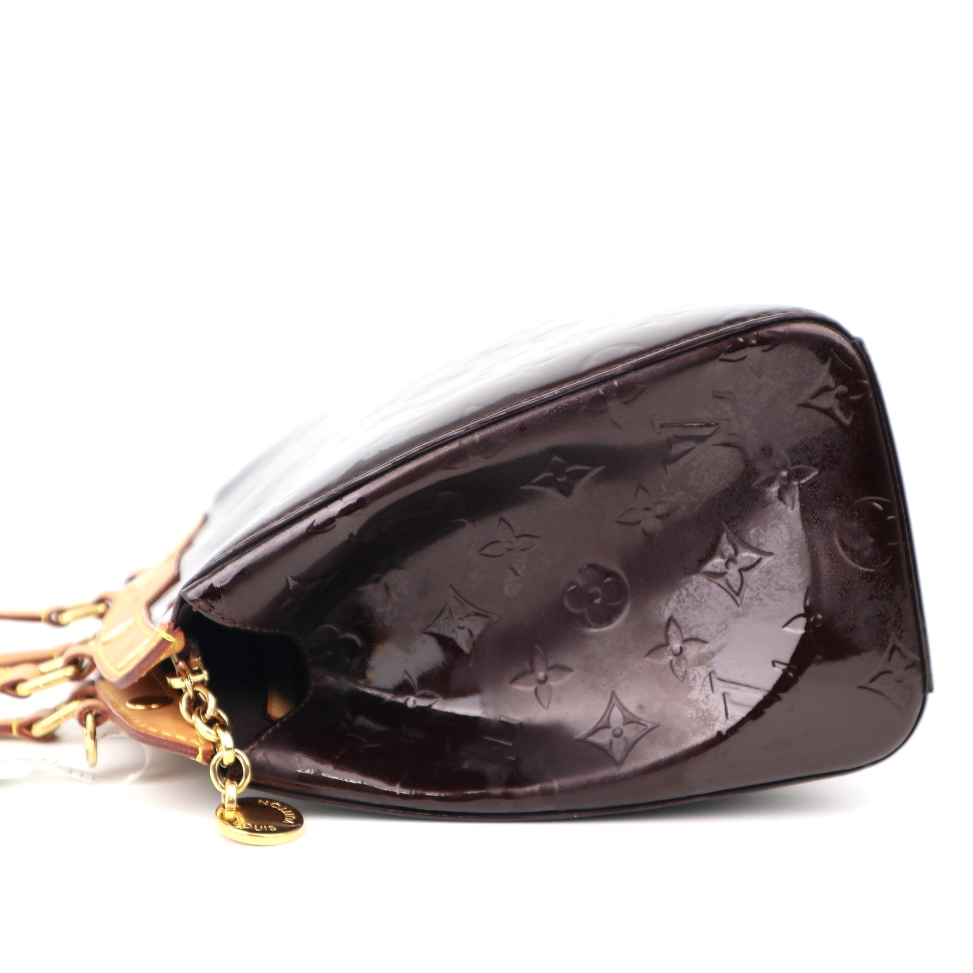 C1182 Louis Vuitton Amarante Monogram Vernis Brea MM Bag-Pre Owned