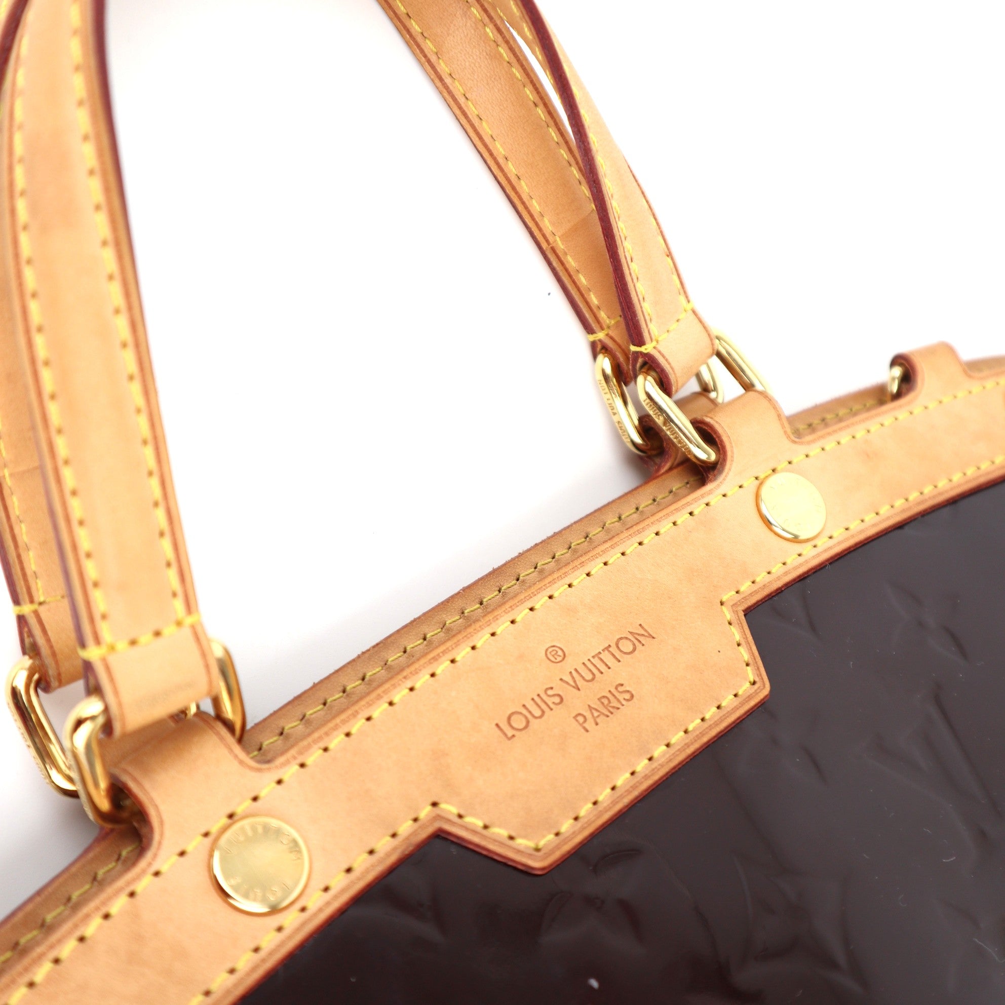C1182 Louis Vuitton Amarante Monogram Vernis Brea MM Bag-Pre Owned