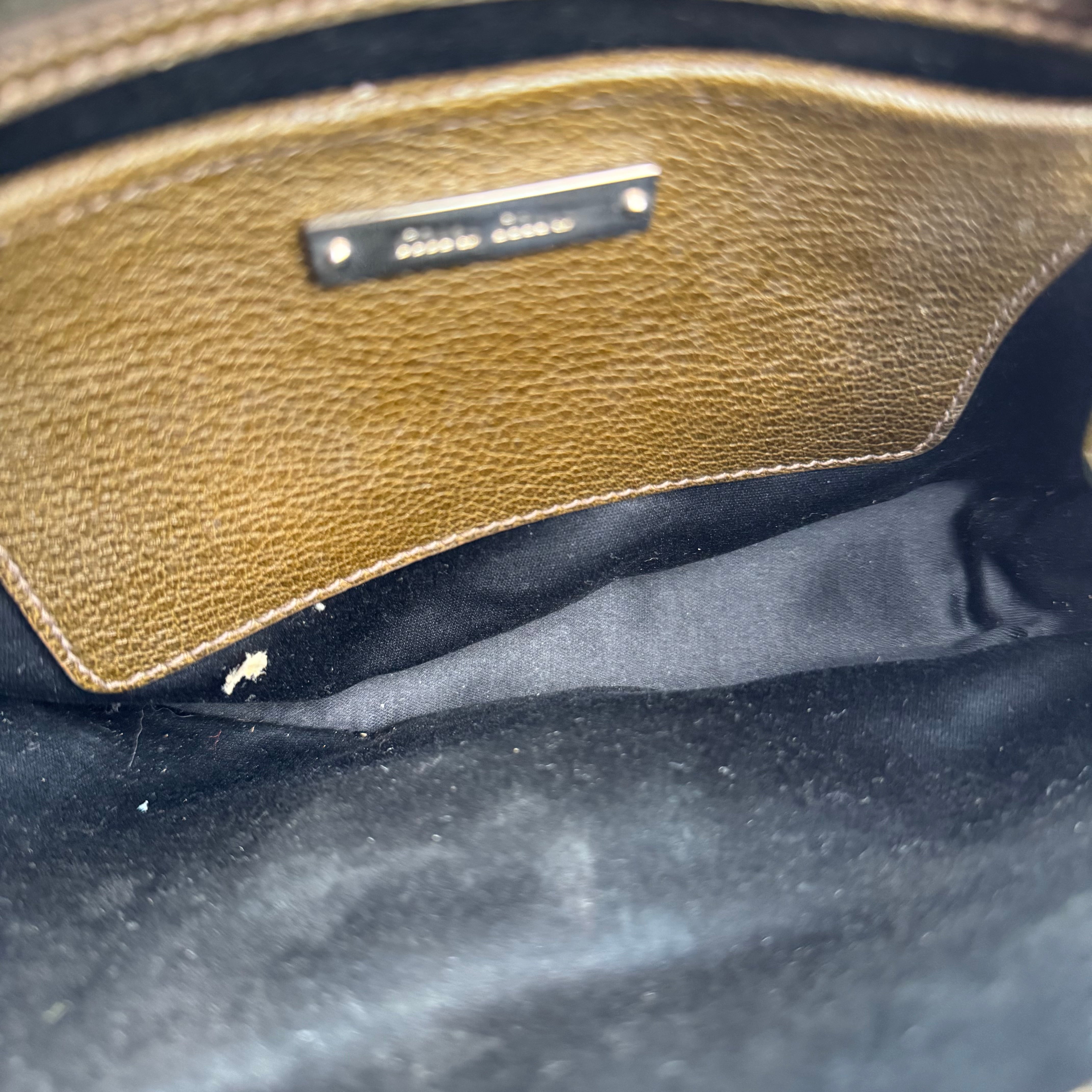 J3540 Miu Miu Beige Madras Leather Pushlock Flap Shoulder Bag- Pre Owned