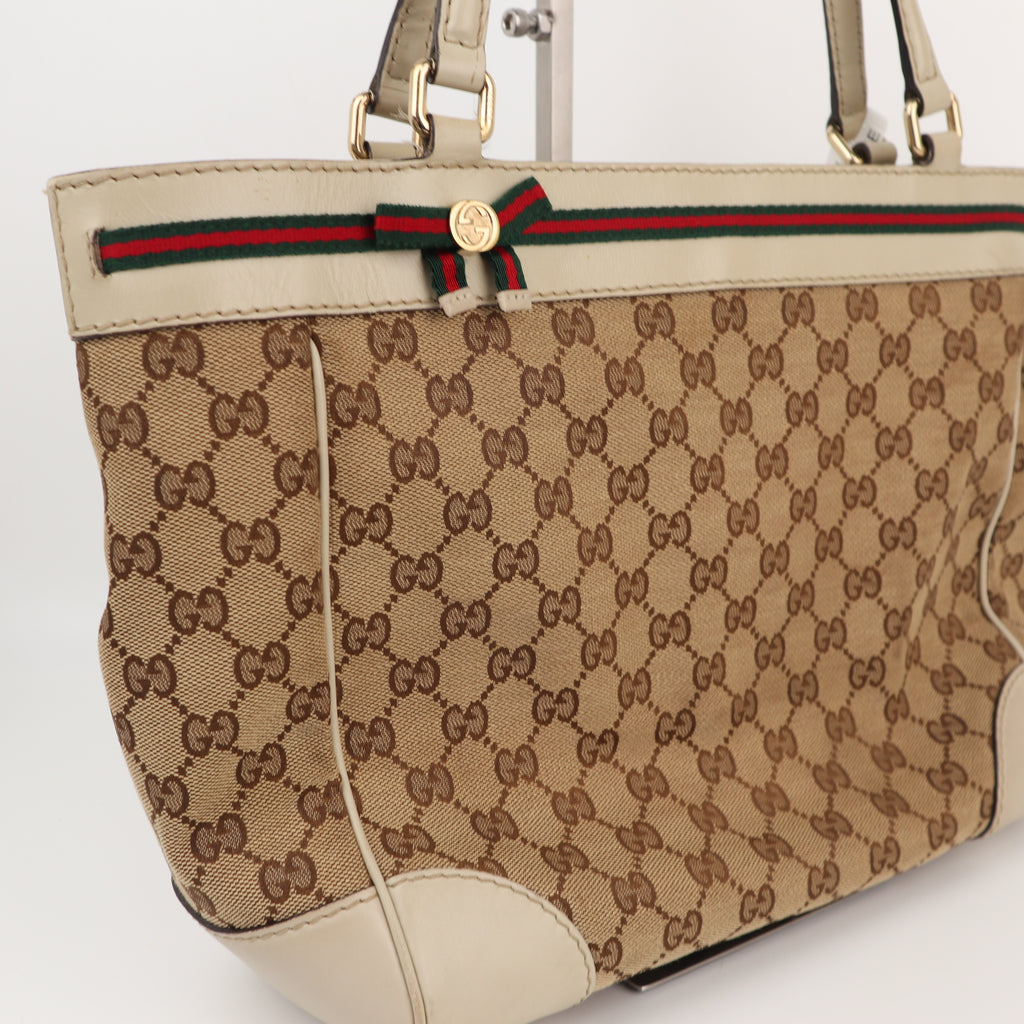 Gucci GG Canvas Web Mayfair Shoulder Bag C1798# | Pre-Owned Very Good Brown GG, Web Canvas