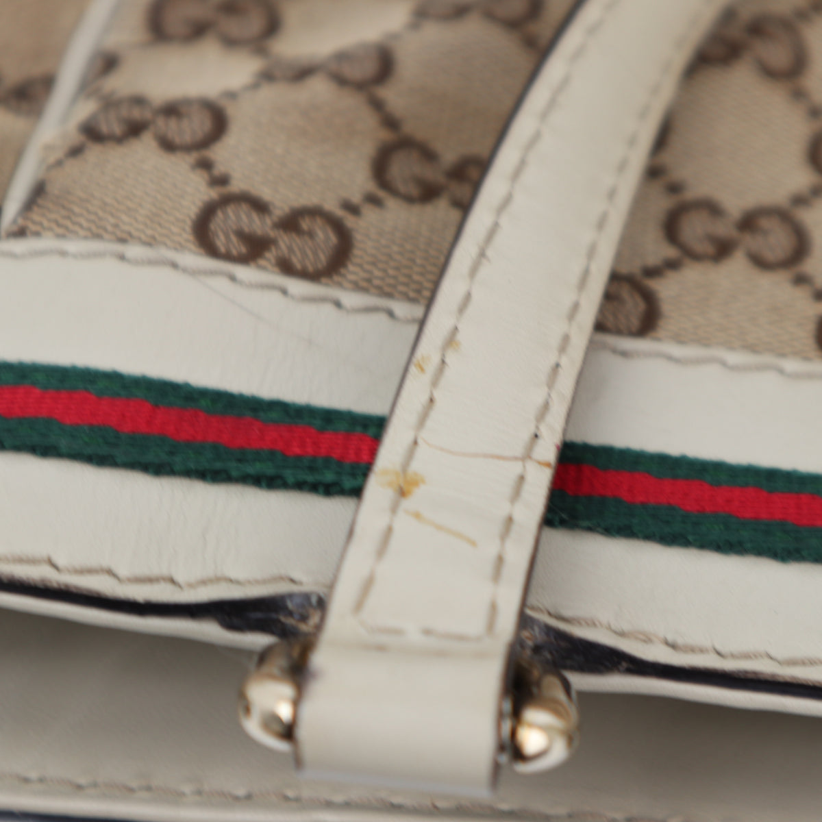 Gucci GG Canvas Web Mayfair Shoulder Bag C1798# | Pre-Owned Very Good Brown GG, Web Canvas