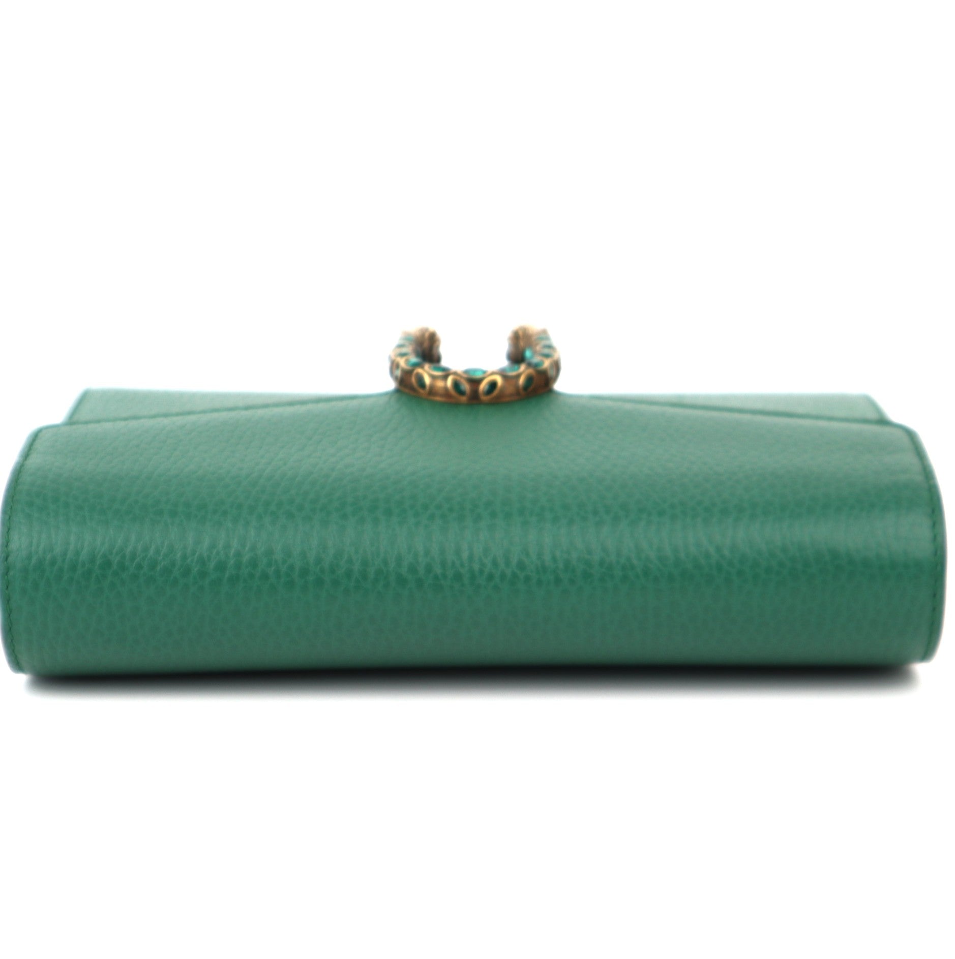 C1186 Gucci Dionysus Chain Wallet Leather  crossbody bag Green-Pre Owned