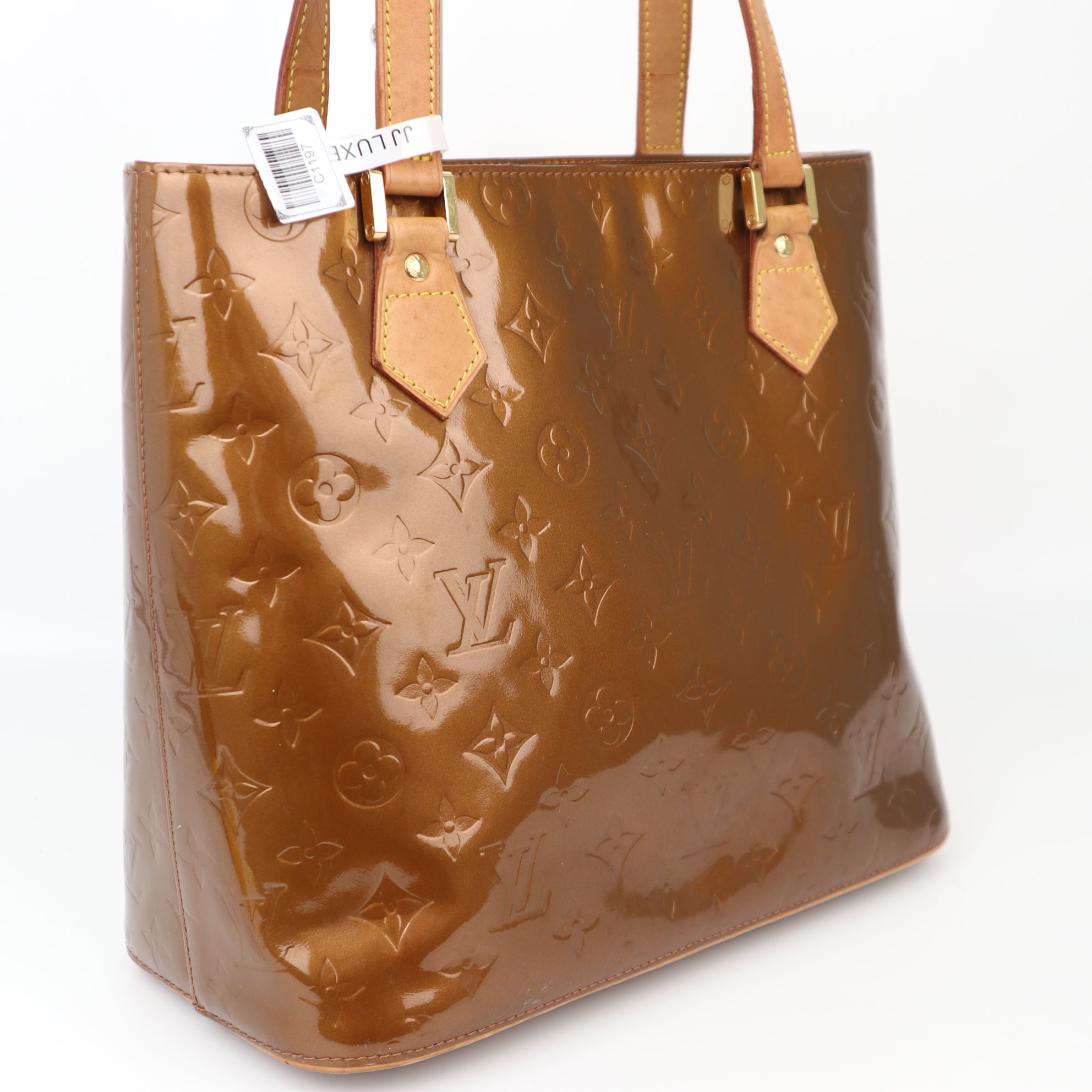 C1197 Louis Vuitton Bronze Monogram Vernis Houston Bag-Pre Owned