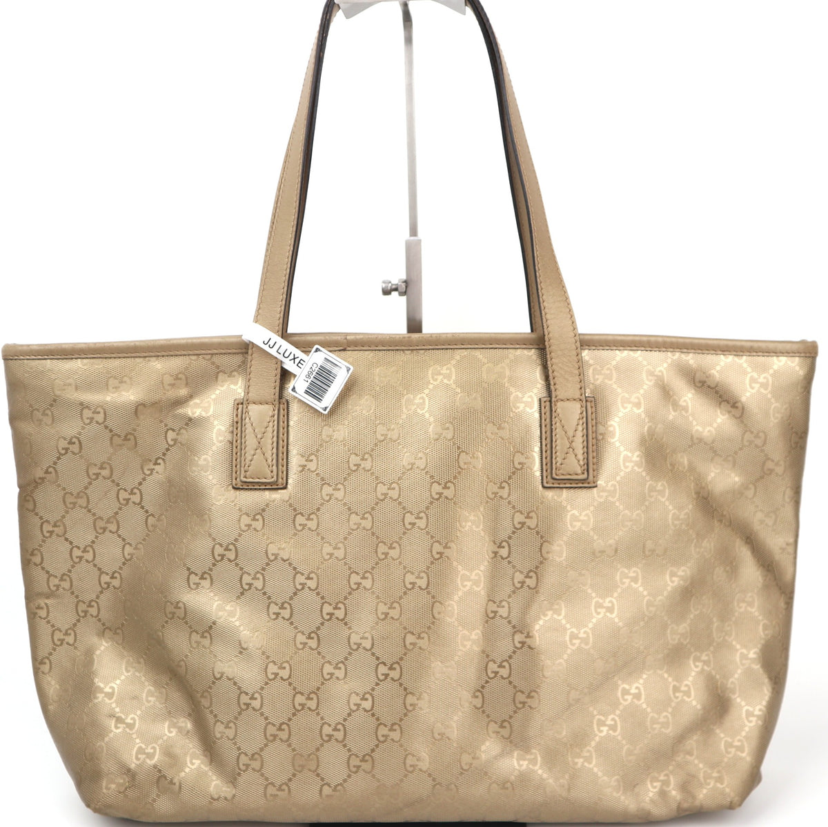 C2661 Gucci Tote Bag GG Imprimé Medium | Pre-Owned Very Good Gold Polyvinyl chloride (PVC) GG Imprimé