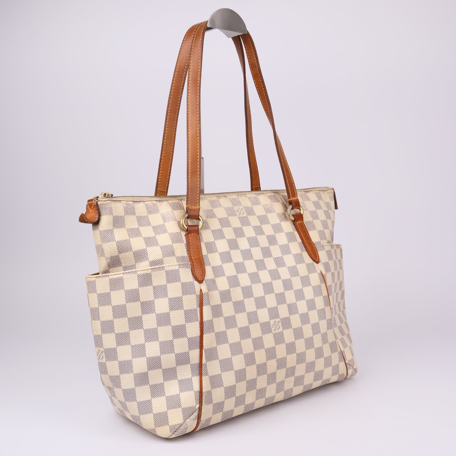 J1214- Louis Vuitton Totally MM Damier Azur Coated Canvas Bag - Pre Owned