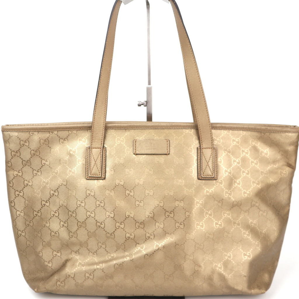 C2661 Gucci Tote Bag GG Imprimé Medium | Pre-Owned Very Good Gold Polyvinyl chloride (PVC) GG Imprimé