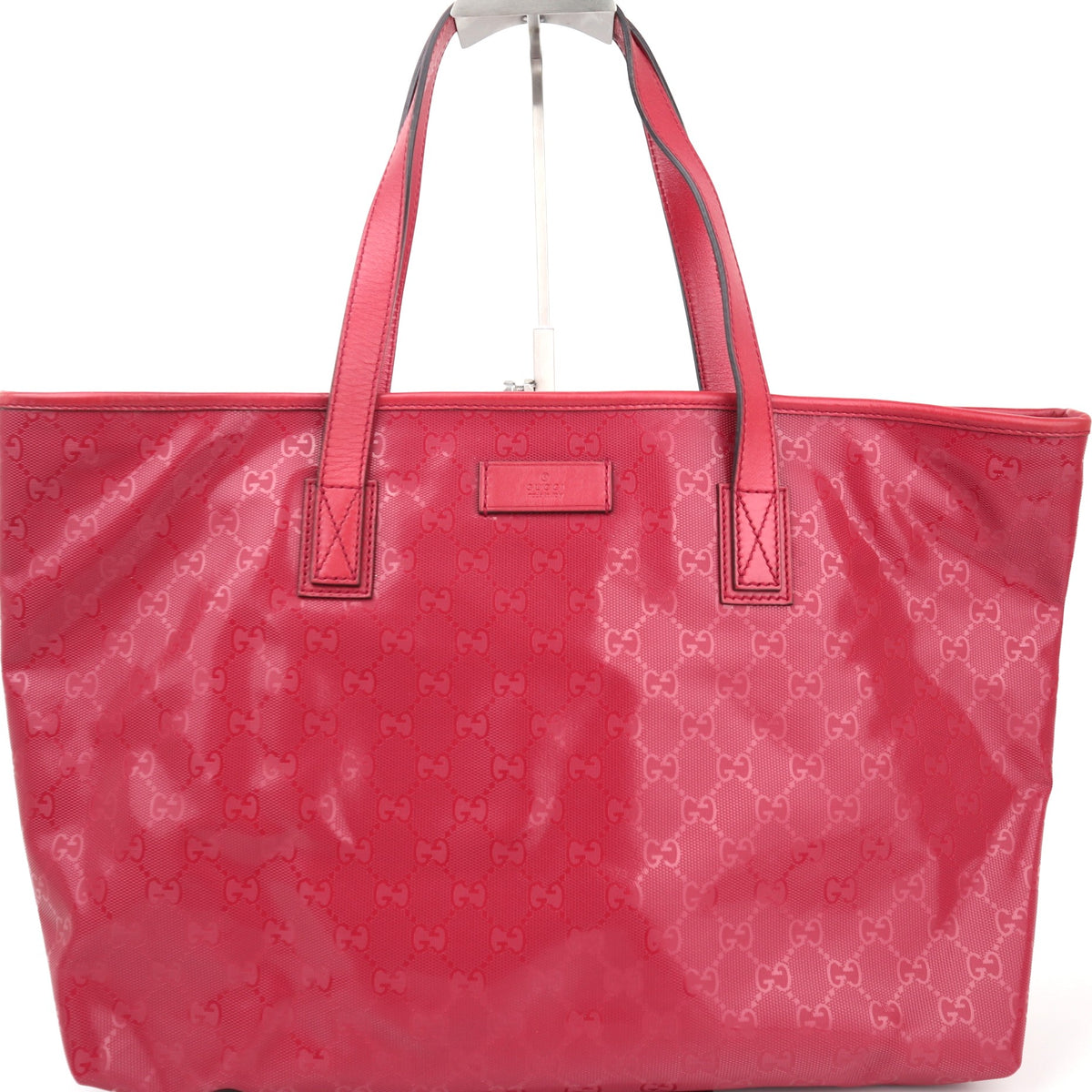 C2662 Gucci Tote Bag GG Imprimé Medium | Pre-Owned Excellent Pink Polyvinyl chloride (PVC) GG Imprimé