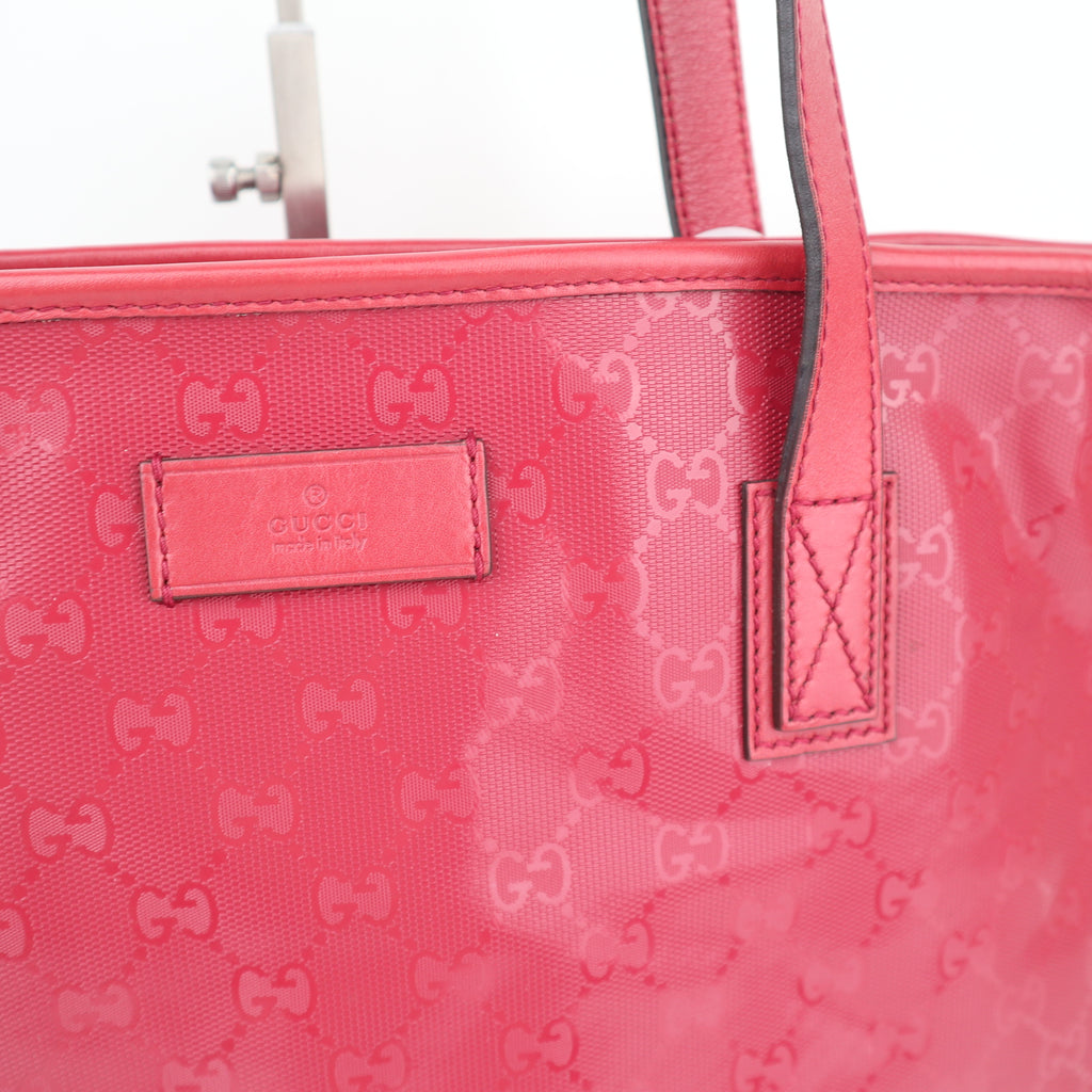 C2662 Gucci Tote Bag GG Imprimé Medium | Pre-Owned Excellent Pink Polyvinyl chloride (PVC) GG Imprimé