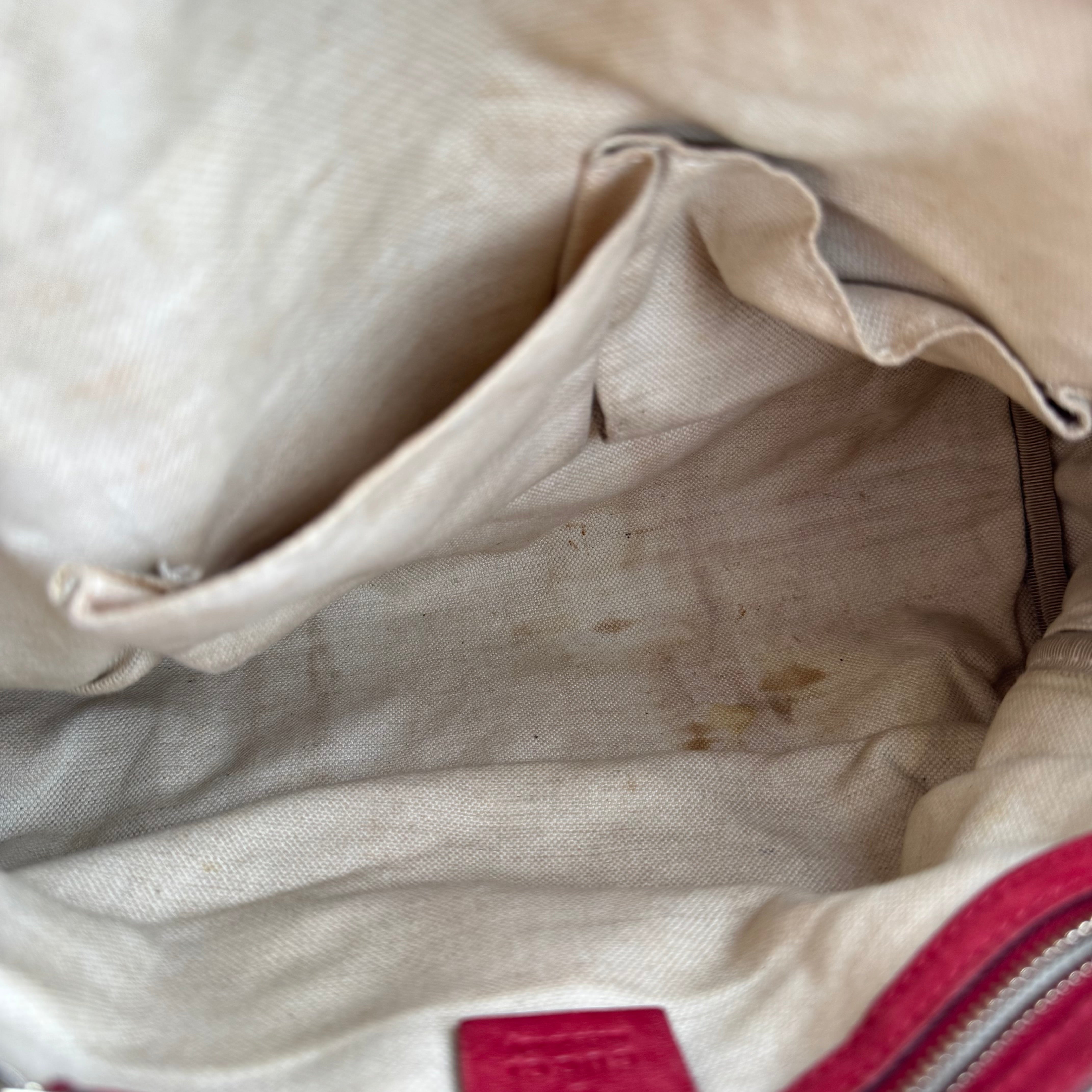 J3544 Gucci Red Calf Leather Soho Boston Handbag- Pre Owned