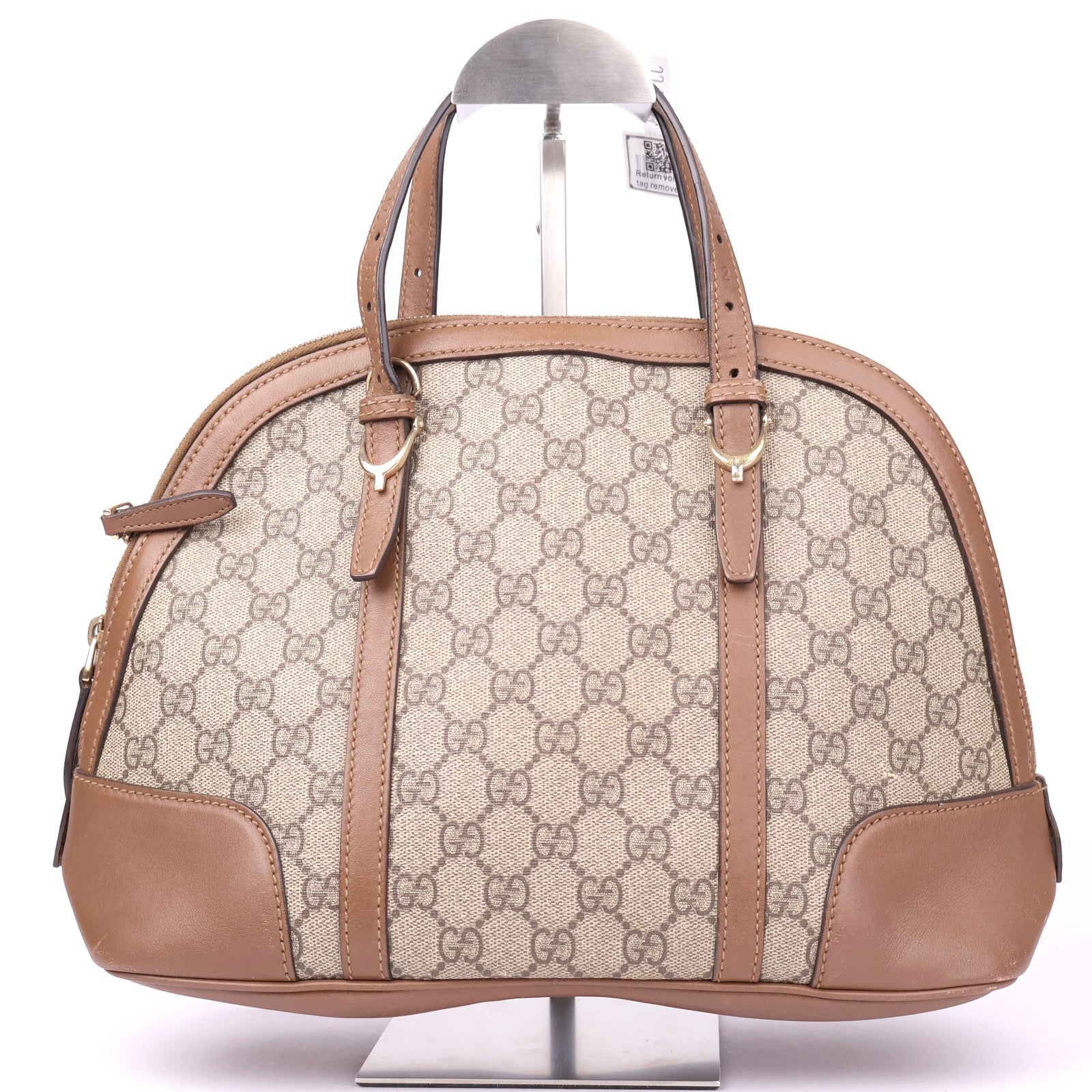 J1196 GUCCI GG Supreme Monogram Top Handle Dome Bag- Pre Owned