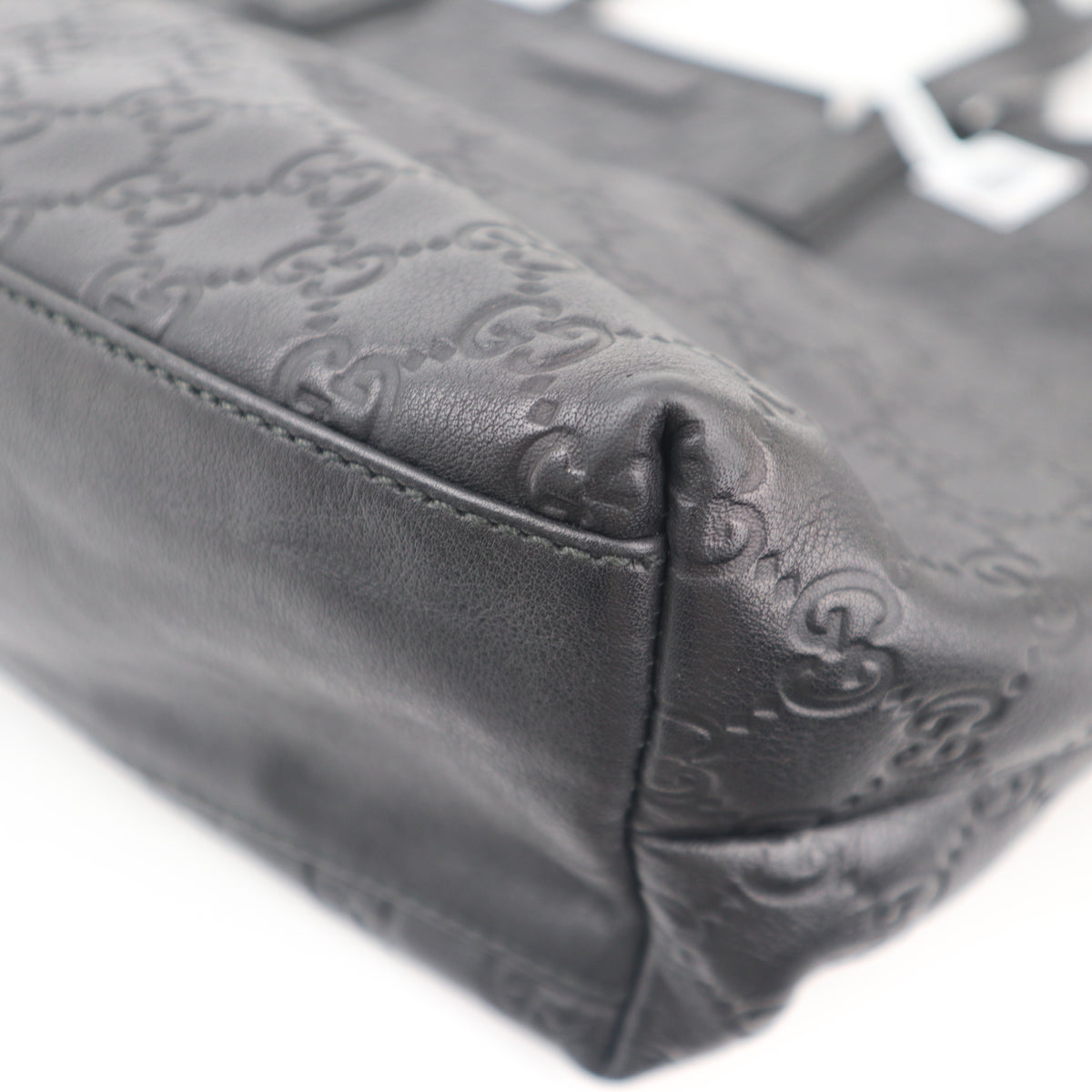 C2669 Gucci Tote Bag Guccissima Medium | Pre-Owned Excellent Black Leather Guccissima